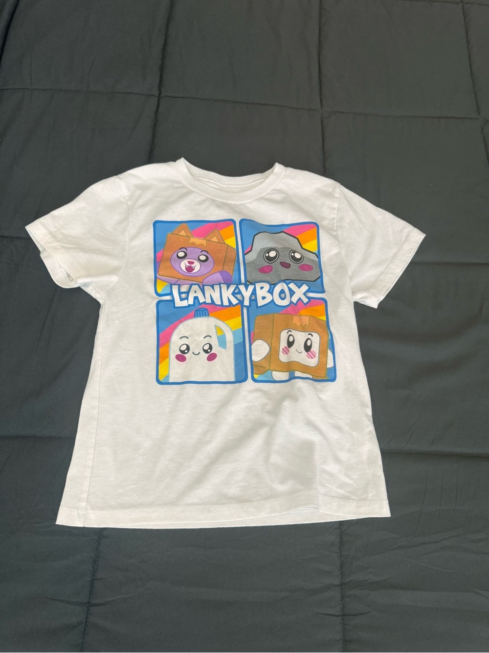 Lanky Box Graphic Tee - Cute Character Panels